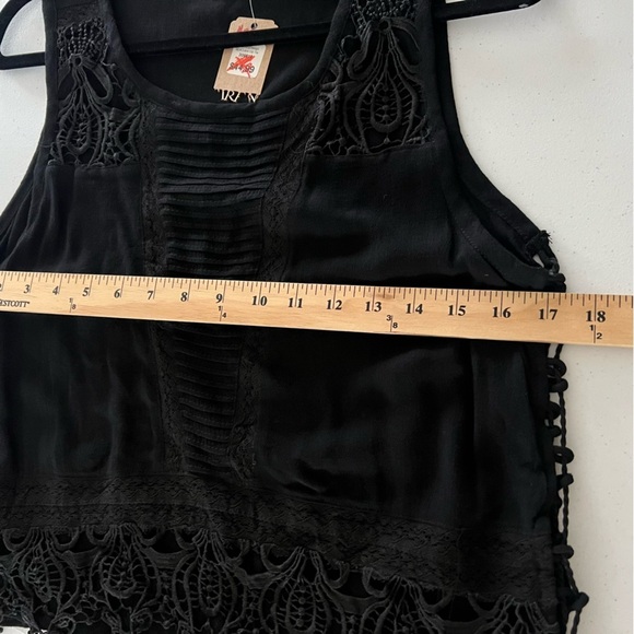 Nylon Apparel Sleeveless Top Lace up Side Tie Black Medium - Picture 9 of 11